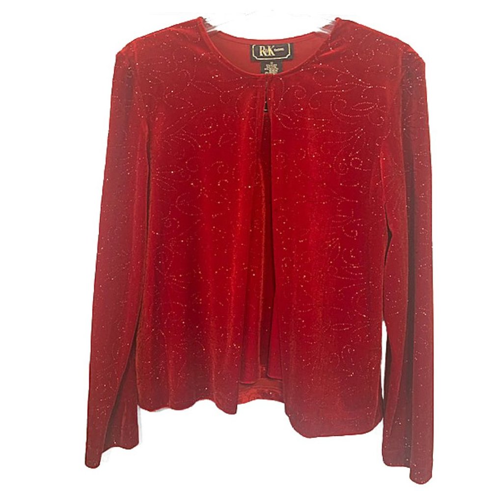 Red Velvet with sparkles women's 2 piece top